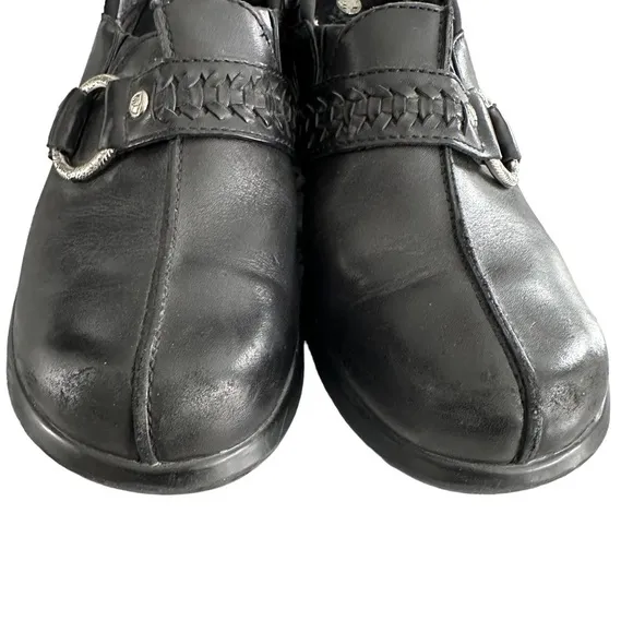 Ariat | Black Slip On Leather Clogs Wedge Shoes Size 7.5