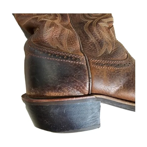 Ariat Heritage cowboy western leather brown square toe boots