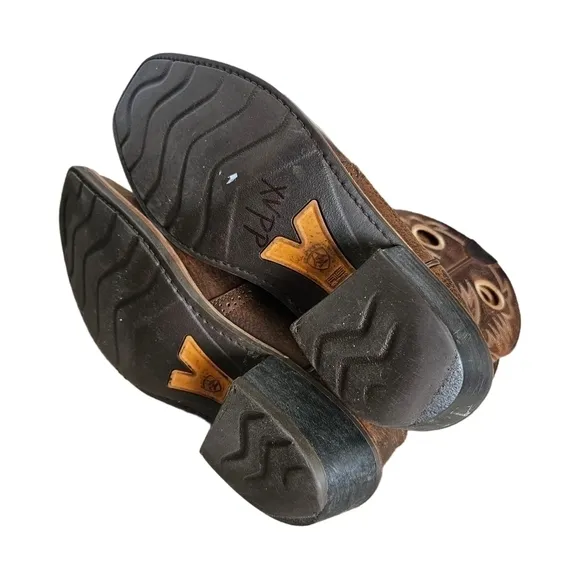 Ariat Heritage cowboy western leather brown square toe boots