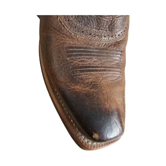 Ariat Heritage cowboy western leather brown square toe boots