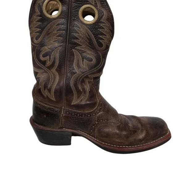 Ariat Heritage Square Toe Brown Distressed Leather Cowboy Boots 9.5