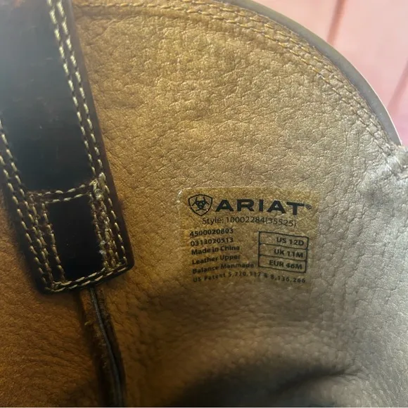 Ariat Men’s Brown Leather Western Boots size 12 D