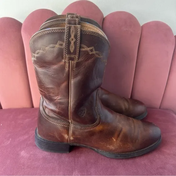 Ariat Men’s Brown Leather Western Boots size 12 D