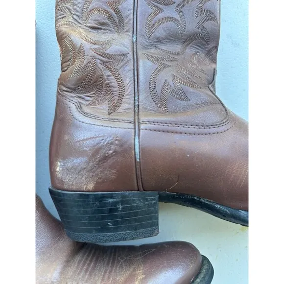 Ariat Men's Heritage Traditional R Toe Distressed Brown Western Cowboy Boot 8.5