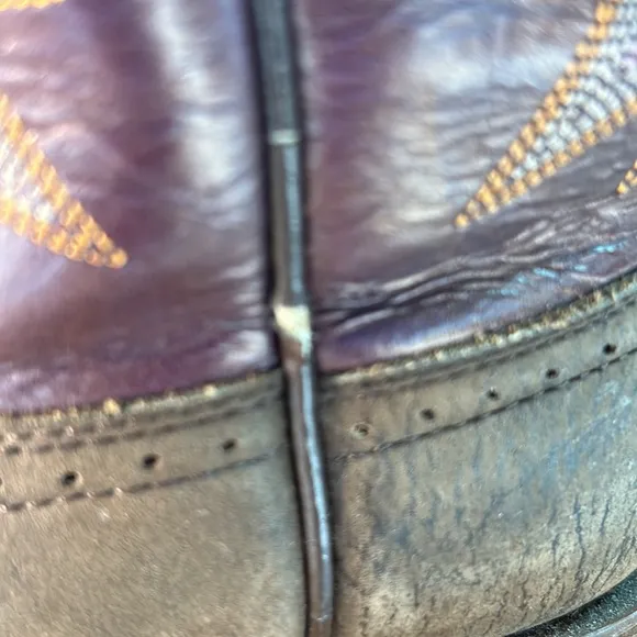 Ariat Purple and Tan Western Leather Upper Boots