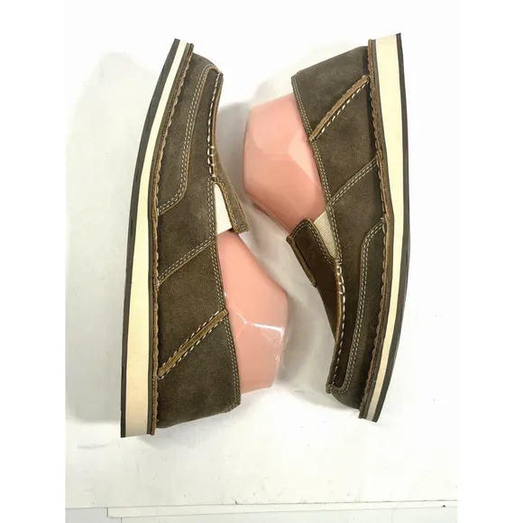 Ariat Women's Brown Bomber Cruiser Shoes Size 9.5 B US Slip-On Leather Boat