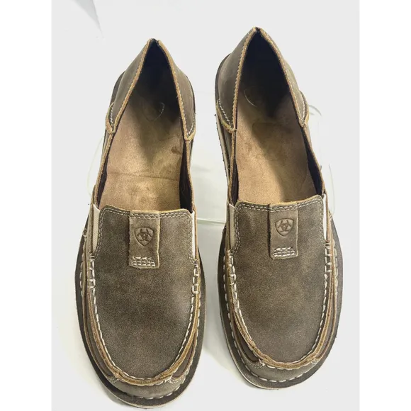 Ariat Women's Brown Bomber Cruiser Shoes Size 9.5 B US Slip-On Leather Boat