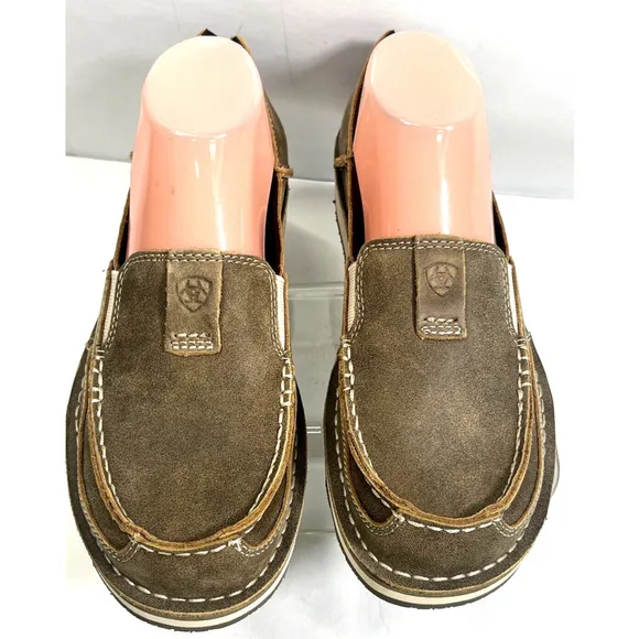 Ariat Women's Brown Bomber Cruiser Shoes Size 9.5 B US Slip-On Leather Boat