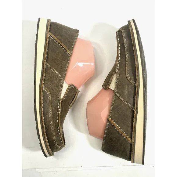 Ariat Women's Brown Bomber Cruiser Shoes Size 9.5 B US Slip-On Leather Boat