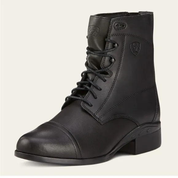 Ariat Women's Scout Lace Paddock Boots Black‎ Leather Size 7 B