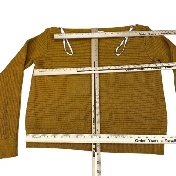 Aritzi Babaton 100% Merino Wool Sweater Womens M Yellow  Ribbed