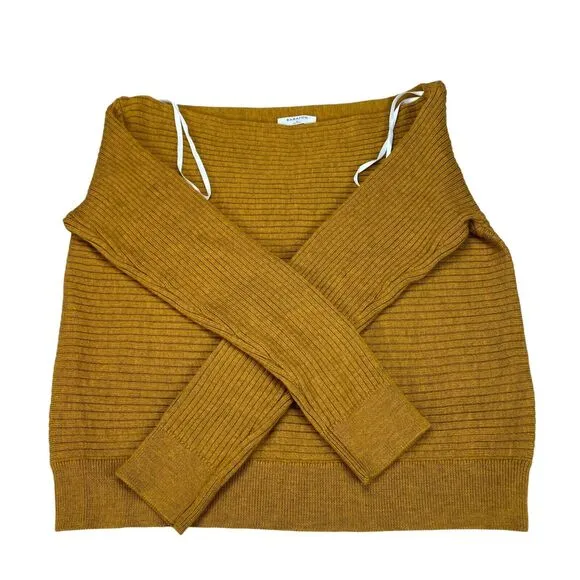 Aritzi Babaton 100% Merino Wool Sweater Womens M Yellow  Ribbed