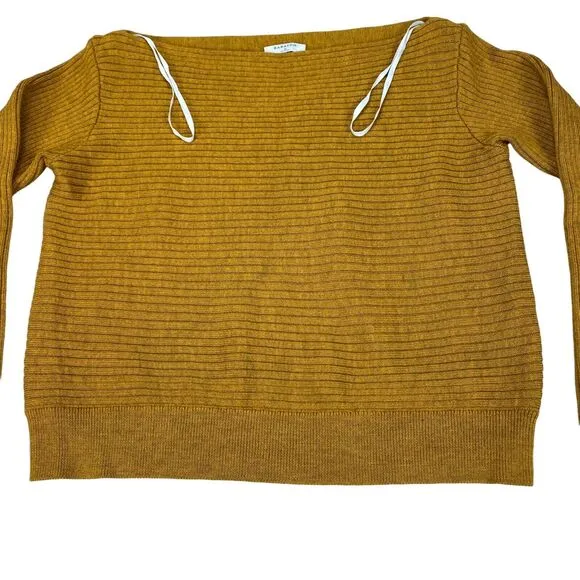 Aritzi Babaton 100% Merino Wool Sweater Womens M Yellow  Ribbed