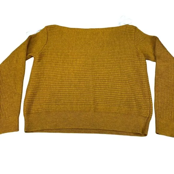 Aritzi Babaton 100% Merino Wool Sweater Womens M Yellow  Ribbed