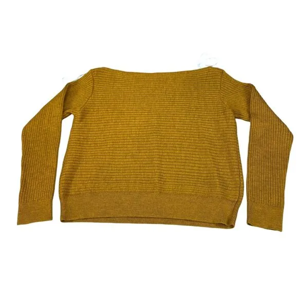 Aritzi Babaton 100% Merino Wool Sweater Womens M Yellow  Ribbed
