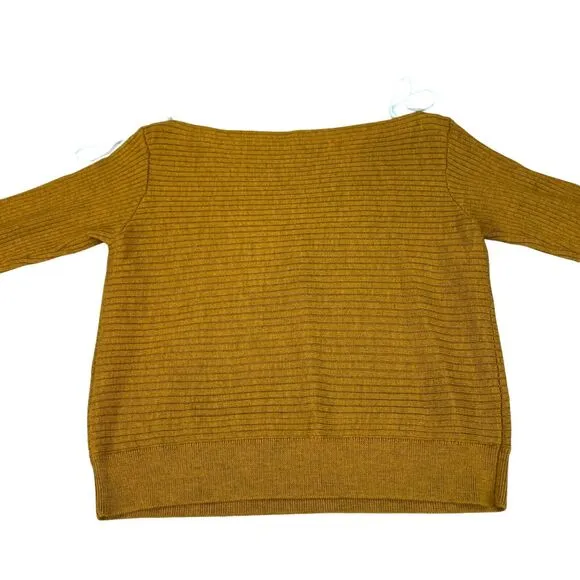 Aritzi Babaton 100% Merino Wool Sweater Womens M Yellow  Ribbed