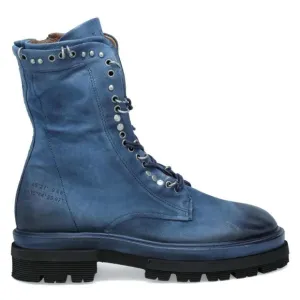 A.S.98 blue Hubie leather lace-up boots