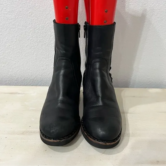ASH Black Leather XOX Side Zip Boots
