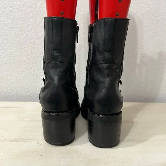 ASH Black Leather XOX Side Zip Boots