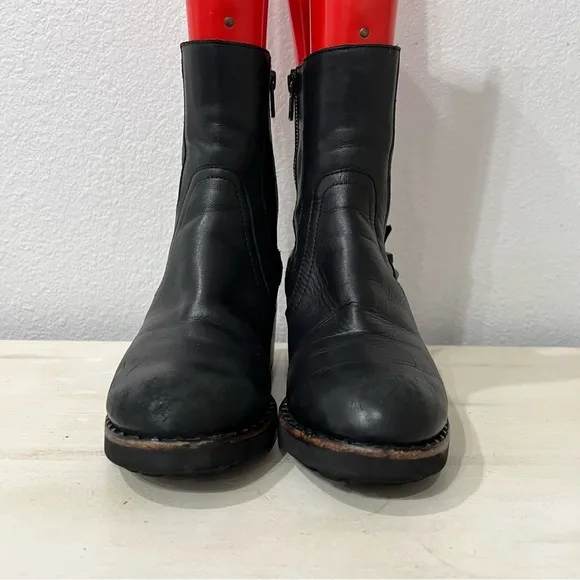 ASH Black Leather XOX Side Zip Boots