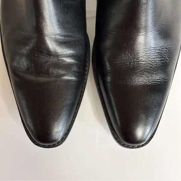 ASOS DESIGN Men’s Cuban Heel Black Leather Harness Boots 10 / EU 43 / UK 9