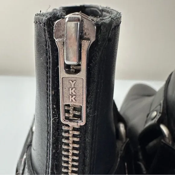 ASOS DESIGN Men’s Cuban Heel Black Leather Harness Boots 10 / EU 43 / UK 9