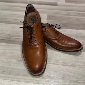 Aston Grey Dress Shoes Mens 8.5 Ybilia Oxford Brown Leather Round Toe Lace Up