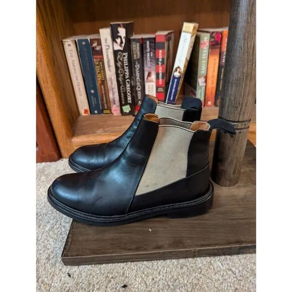ATP Atelier Women’s 38 US 8 Chelsea Tan &amp; Black Booties Boots Leather