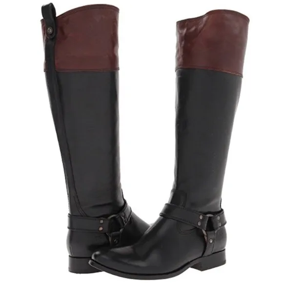 Authentic FRYE Melissa Harness Tall Knee High Leather Boots