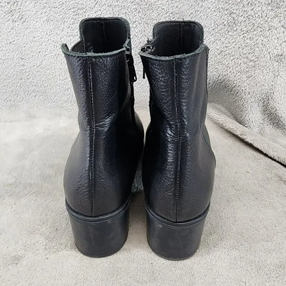 Avellini Shoes Womens Size EU 41 US 10.5 Black Leather Side Zip Ankle Boots