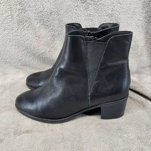 Avellini Shoes Womens Size EU 41 US 10.5 Black Leather Side Zip Ankle Boots