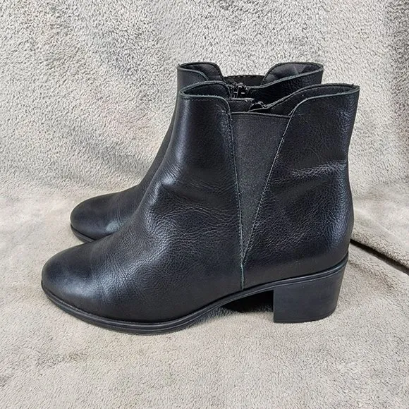 Avellini Shoes Womens Size EU 41 US 10.5 Black Leather Side Zip Ankle Boots