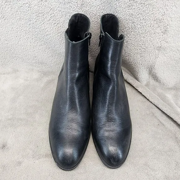 Avellini Shoes Womens Size EU 41 US 10.5 Black Leather Side Zip Ankle Boots