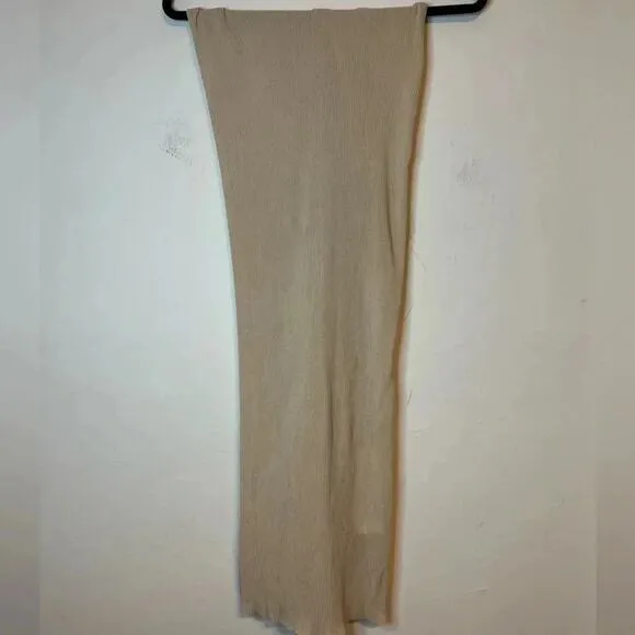 Aya Muse Cut Out Bella Dress in Sand Semi Sheer with hardware size XS