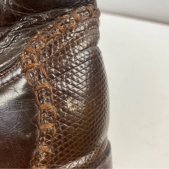 Azabache Boots Leather Vaquero Mexico Boots Snip Toe Brown Cowboy Western 8