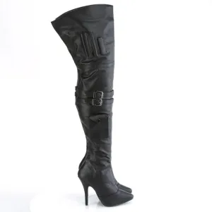 Back Slit Heel Thigh High Boots