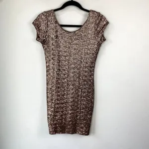 Backstage Fever Dress Bronze Sequin NWT S