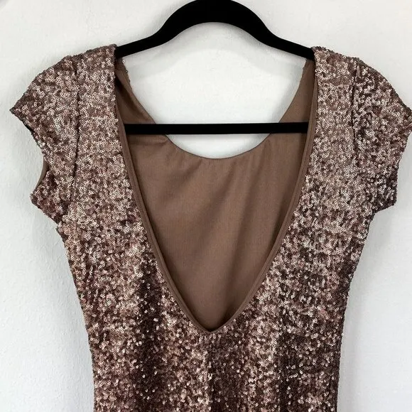 Backstage Fever Dress Bronze Sequin NWT S