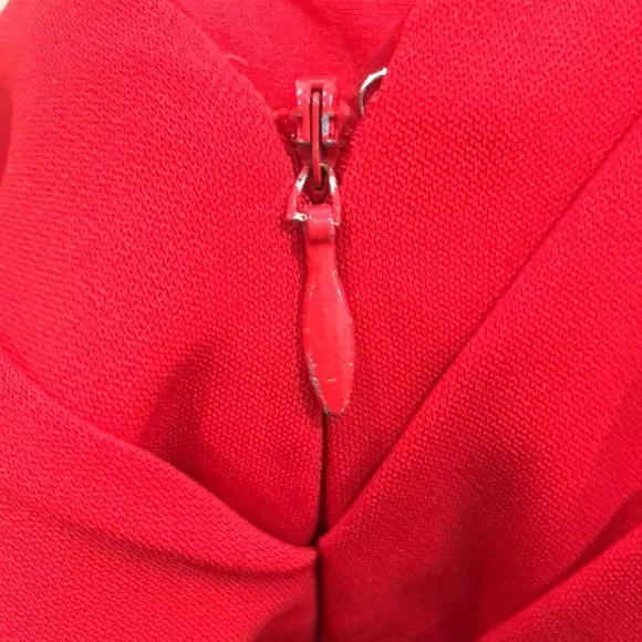 Badgley Mischka Cascade Gown Size 4 Red Formal Maxi Dress