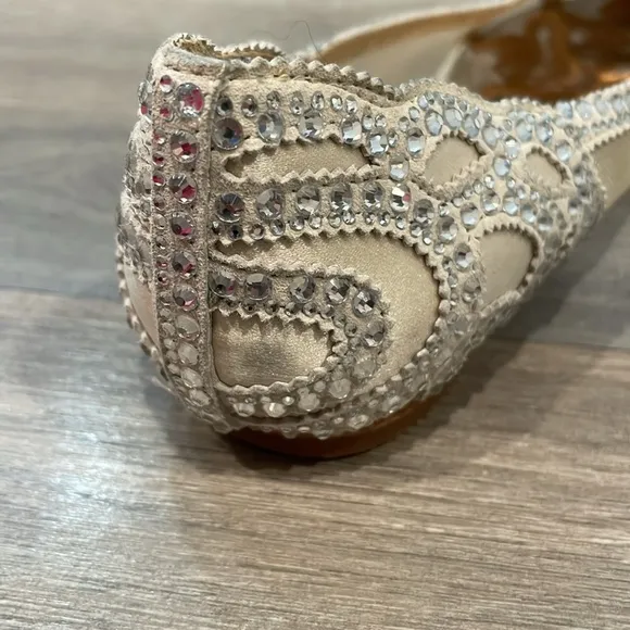 Badgley Mischka Gigi Rhinestone Embellished Pointed Toe Flats