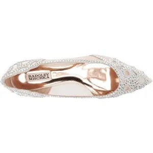 Badgley Mischka Gigi Rhinestone Embellished Pointed Toe Flats