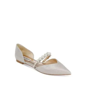 BADGLEY MISCHKA Womens Beige Goring Natalia Pointed Toe Slip On Flats Shoes 7.5