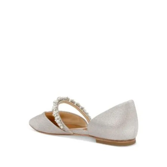 BADGLEY MISCHKA Womens Beige Goring Natalia Pointed Toe Slip On Flats Shoes 7.5