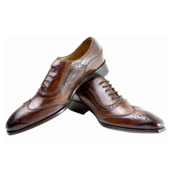 Baki Brown Oxford Mens Italian Leather Shoes