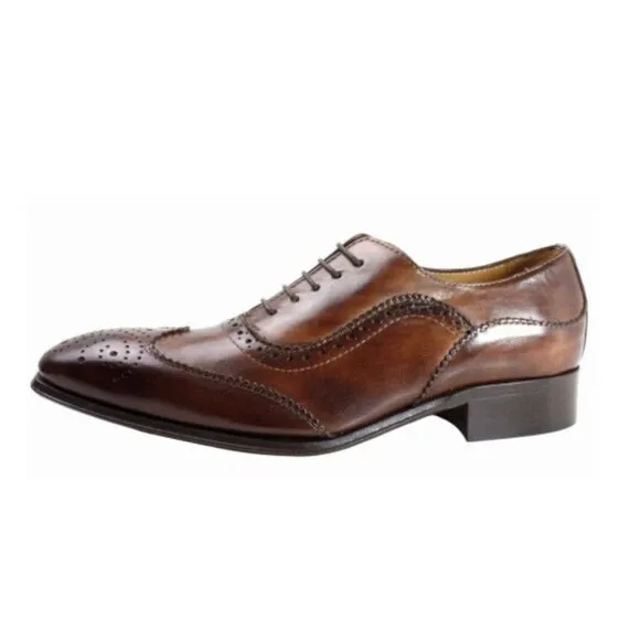 Baki Brown Oxford Mens Italian Leather Shoes