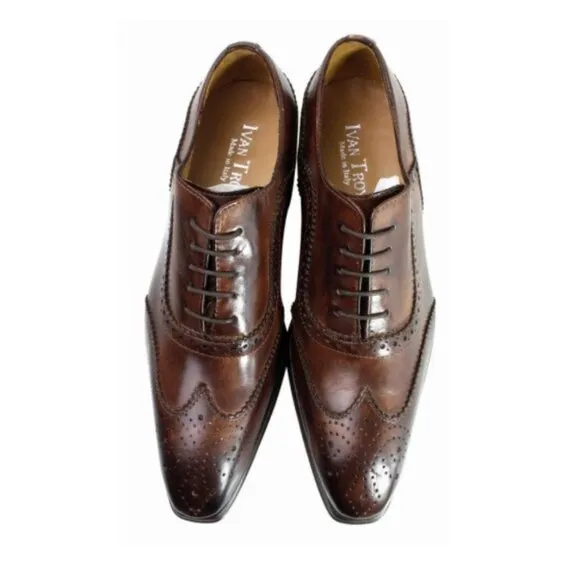 Baki Brown Oxford Mens Italian Leather Shoes