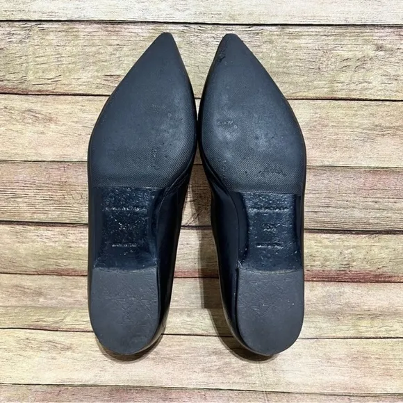 Balenciaga Black Leather Pointed Flats