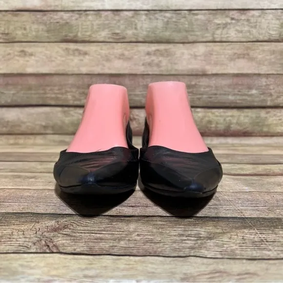 Balenciaga Black Leather Pointed Flats