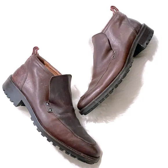 Bally Chocolate Brown Leather Ankle Boots