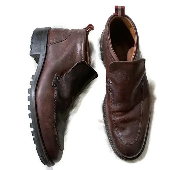 Bally Chocolate Brown Leather Ankle Boots